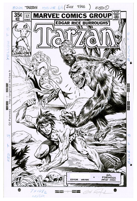 For sale - TARZAN COVER MARVEL by Gil Formosa - Original Cover