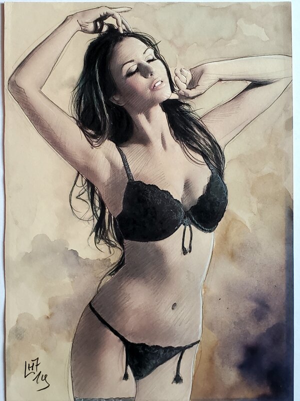 Fabrice Le Hénanff, PIN-UP couleur directe - Original Illustration