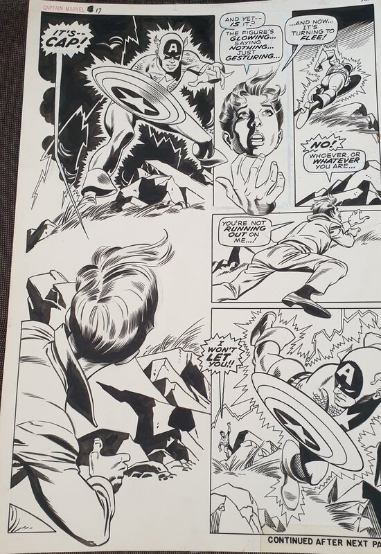 Captain Marvel par Gil Kane, Dan Adkins, Roy Thomas - Planche originale