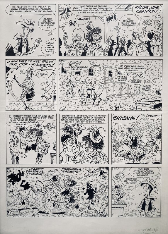(2004) Achdé - Les aventures de Lucky Lucke T1 - La Belle Province - Planche originale 38 - Comic Strip