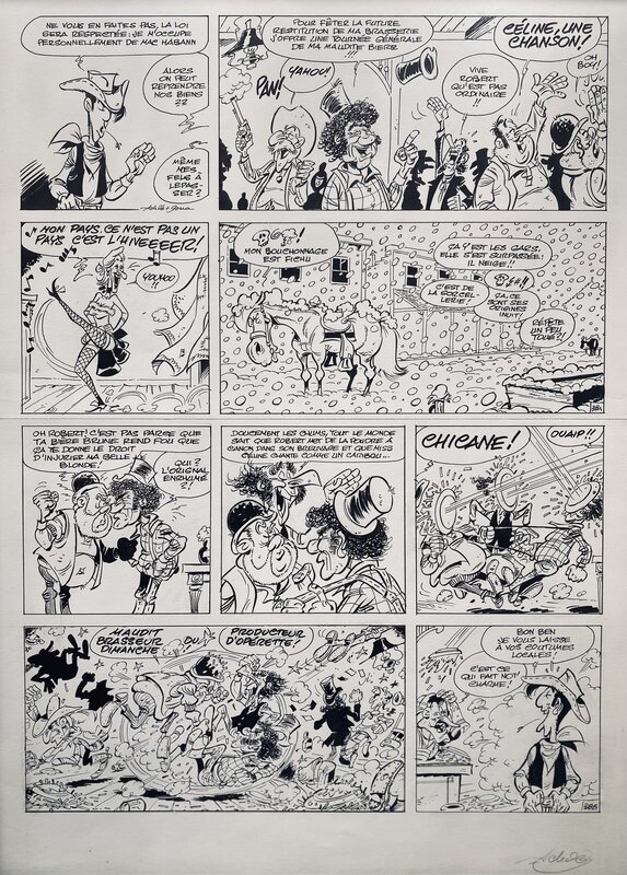 (2004) Achdé - Les aventures de Lucky Lucke T1 - La Belle Province - Planche originale 38 - Planche originale