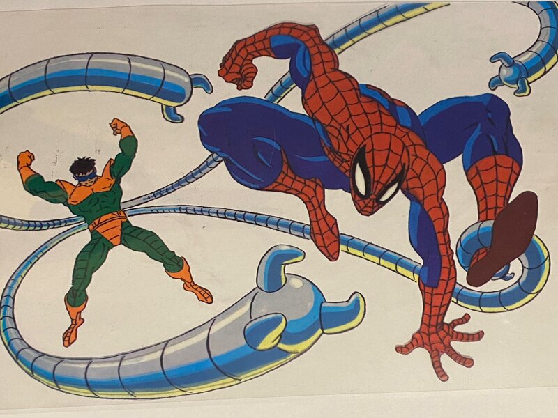 Artiste inconnu, Celluloïd, Spiderman vs Octopus - Mise en couleur