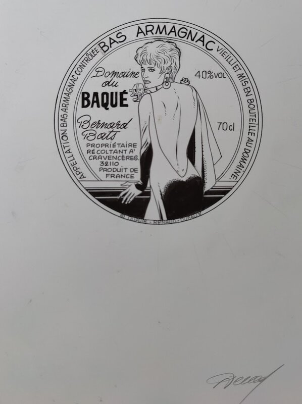 For sale - Renaud Jessica Blandy - Dessin original Etiquette Armagnac - Comic Strip