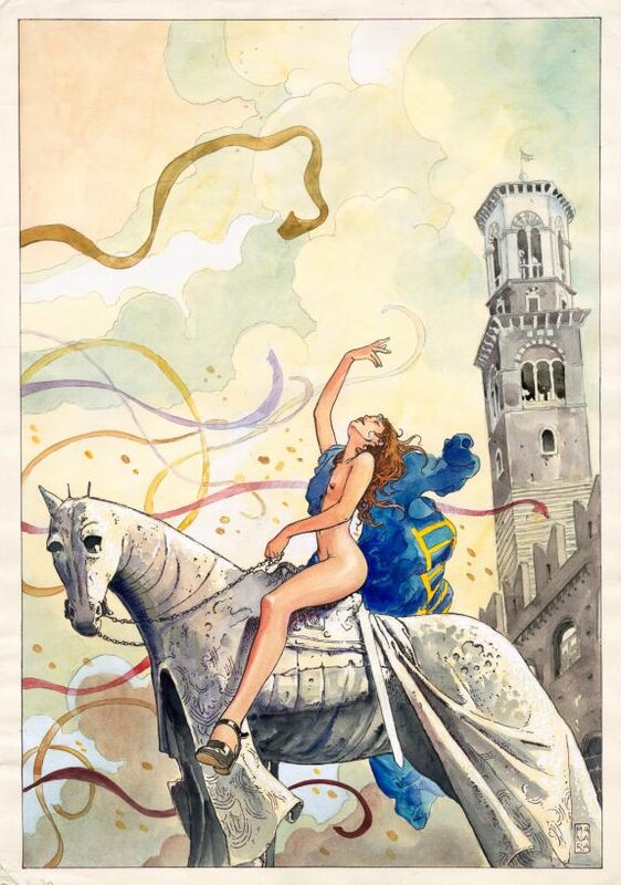 Mostra a Verona by Milo Manara - Original Illustration