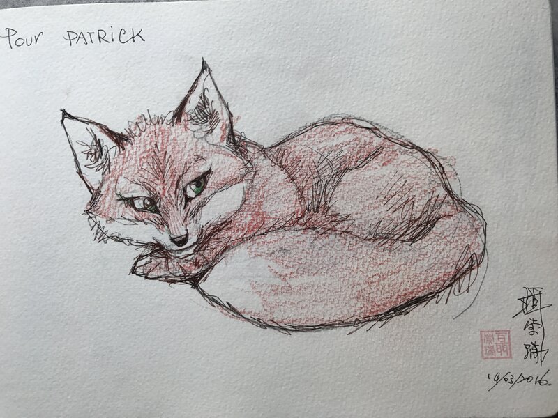 Renard par Nie Chongruie - Dédicace