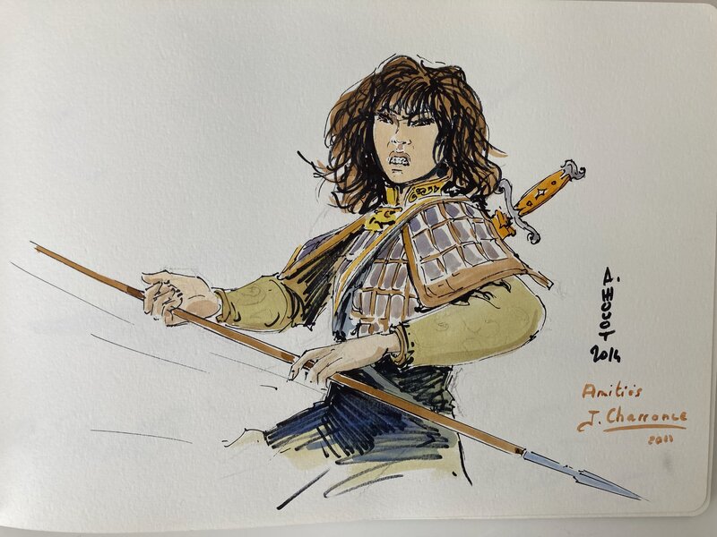 Guerrière Mongole by André Houot - Sketch
