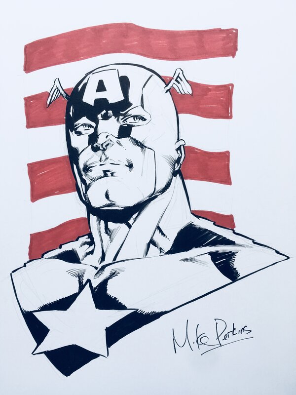Captain America by Mike Perkins - Original Illustration