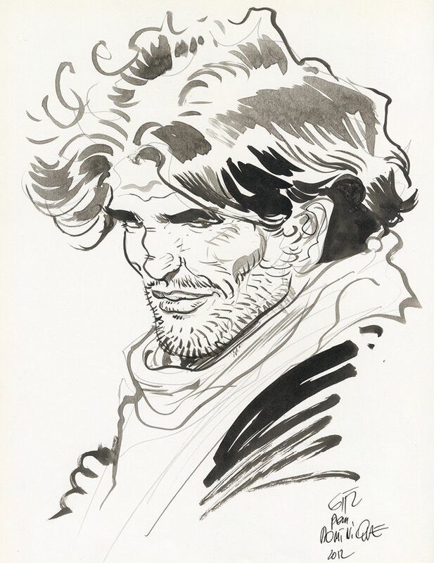 Jean Giraud, Blueberry - portrait - Original Illustration