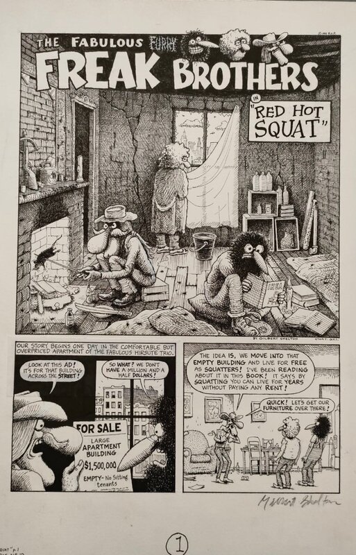 Gilbert Shelton, Red hot squat (histoire complete en 4 pages) - Planche originale