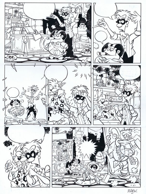 Mark van Herpen, Hotel Nevelzicht 2 originele pagina in inkt - Comic Strip