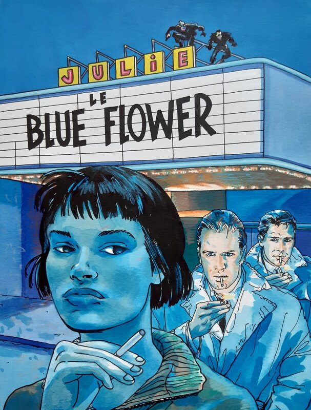 Françoise Dirat, Couv. Julie Le blue flower - Couverture originale
