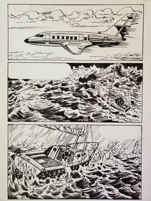 Juan Aparici, NICK CARTER  LE CHÂTEAU DE L'ESPION   planche originale - Comic Strip