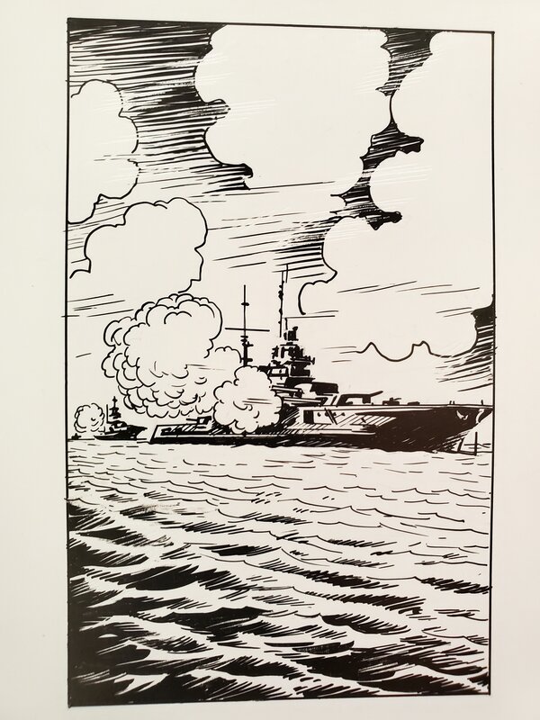 collectif de dessinateurs, article sur la guerre du Pacifique  LES CAVERNES DE LA MORT dans BRÛLANT n°11 - Planche originale