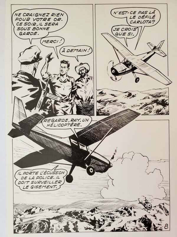 Jean-Paul Decoudun, RAY HALCOTAN  n°42 LES CHERCHEURS D'OR planche originale - Comic Strip