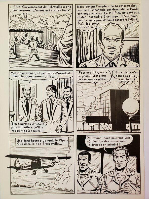 Robert Hugues, TIM L'AUDACE  n°33 LES SAUVEURS DU CIEL  planche originale - Comic Strip