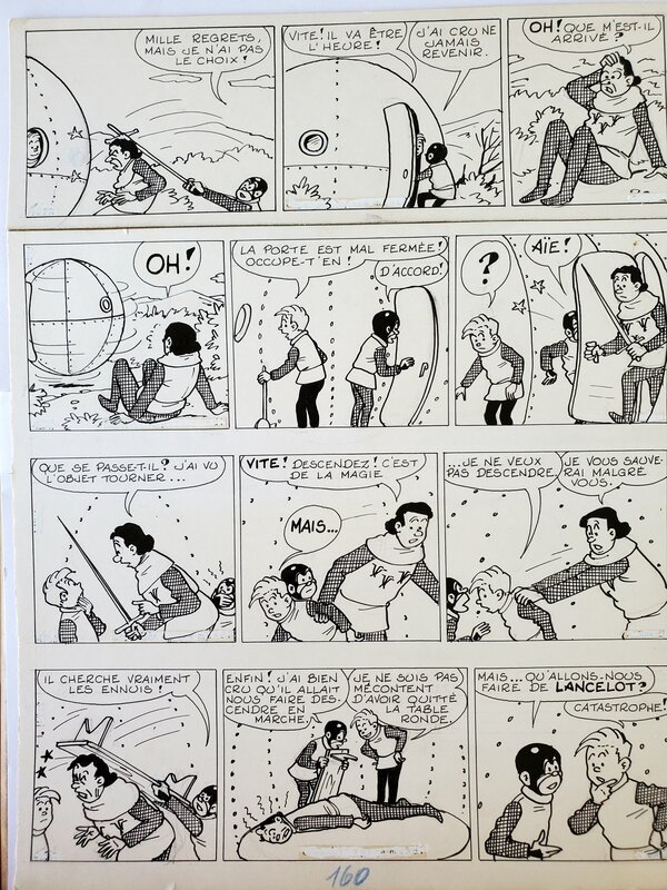 Pierre Lacroix, BIBI FRICOTIN CHEZ LES CHEVALIERS DE LA TABLE RONDE  n°65  2ème série apès-guerre - Comic Strip