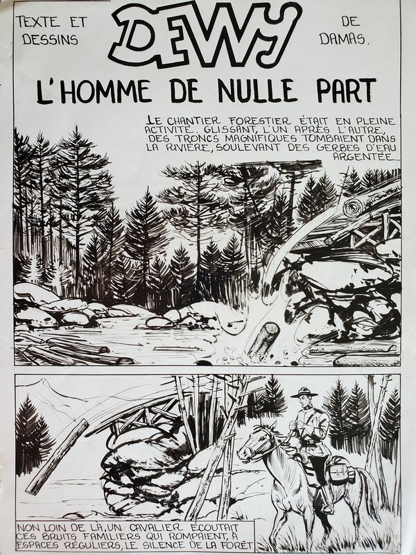 Daniel MASSARD DAMAS, DEWY, L'HOMME DE NULLE PART planche originale - Comic Strip