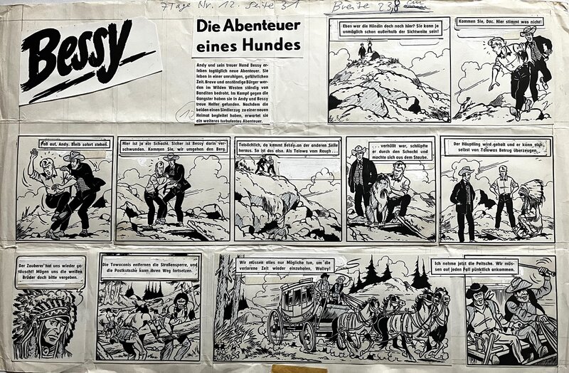 Karel Verschuere, Willy Vandersteen, Bessy Nr 33 - DE VOORSPELLING - Vandersteen 1960 - Illustration originale