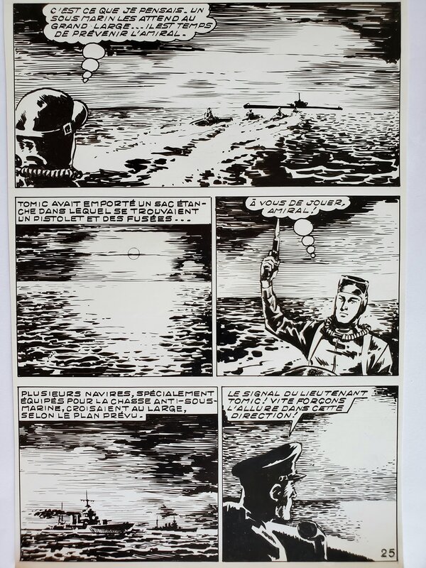 Jean-Paul Decoudun, TEMERAIRE n°72  TOMIC - L'AVENTURE SOUS-MARINE  planche originale - Comic Strip