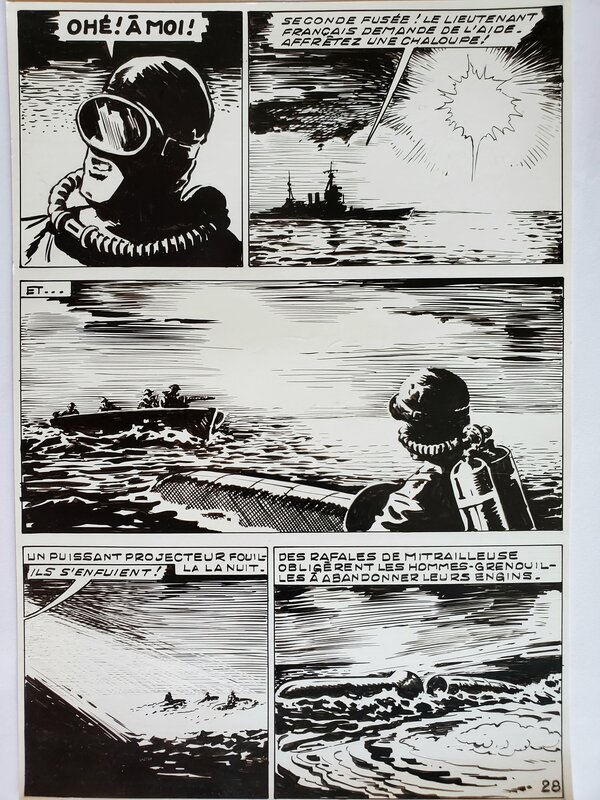 Jean-Paul Decoudun, TEMARAIRE n°72  TOMIC - L'AVENTURE SOUS-MARINE  planche originale - Comic Strip
