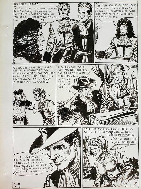 Pierre Dupuis, LES AVENTURES DU CHEVALIER BISCAYE - LA PRISE DE COURTRAI premier épisode planche originale - Comic Strip