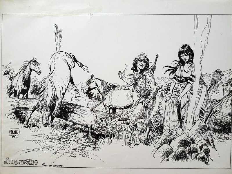 En vente - Franz, JUGURTHA  planche originale, page de garde - Planche originale