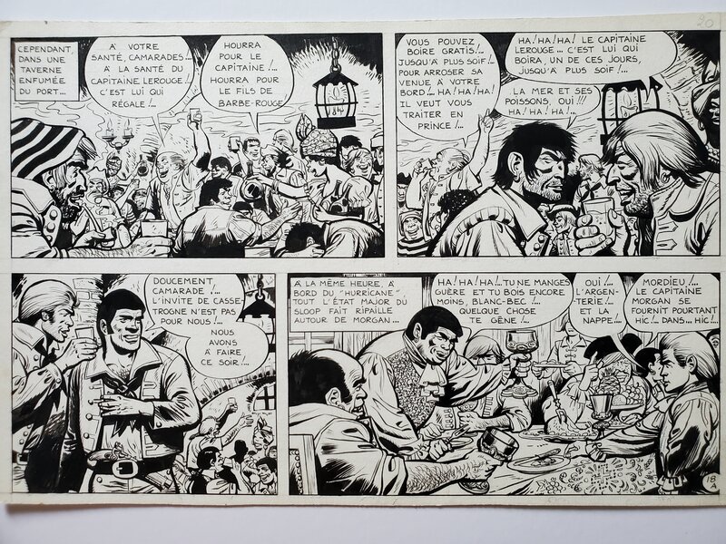 Jijé, BARBE-ROUGE demi-planche - Planche originale