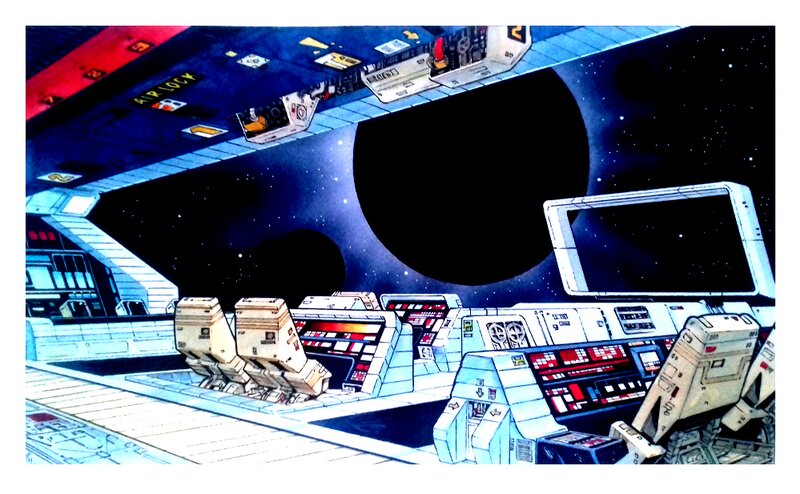 Philippe Pouzaud, 04 - IEUFE - background fan art - 05 - Poste de pilotage du Colibri - Illustration originale