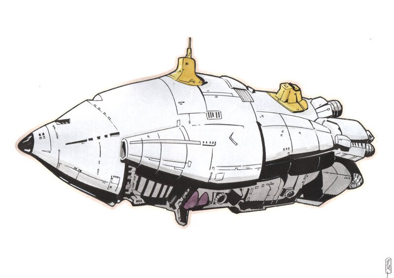 Philippe Pouzaud, 04 - IEUFE - Terre - 08 - Vaisseau - Original Illustration