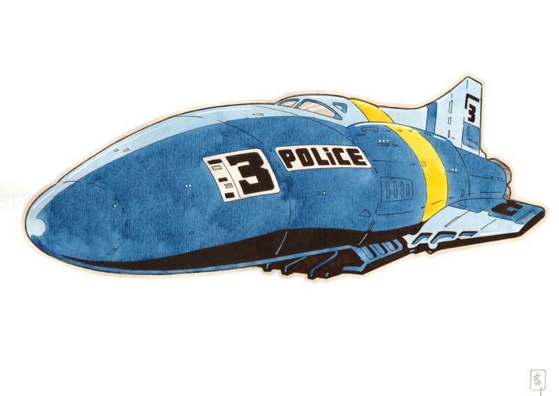 Philippe Pouzaud, 04 - IEUFE - Terre - 15 - Vaisseau de police - Illustration originale