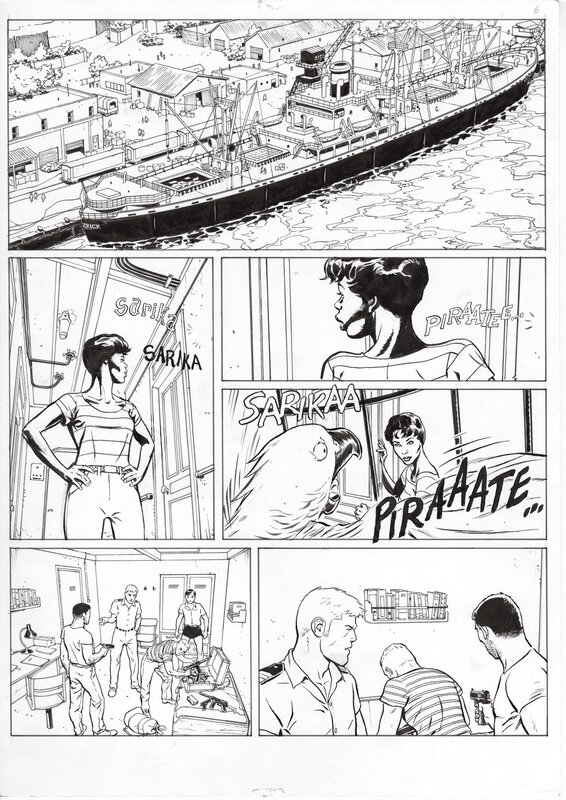 En vente - Roberto Zaghi, Planche originale - Tramp - Tome 12 - planche 6 - Galerie Nicolas Sanchez - Planche originale