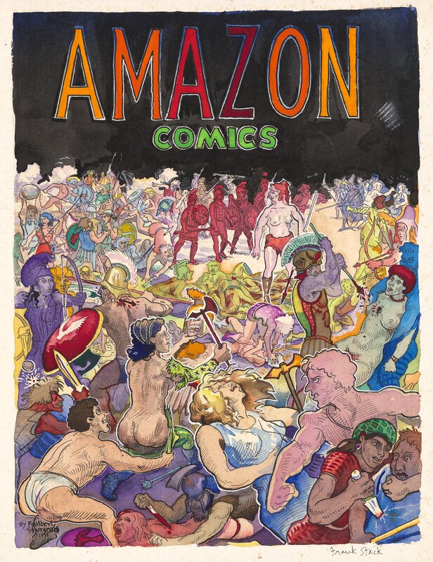 En vente - Frank Stack, Amazon Comics - Quatrième de couverture - Planche originale