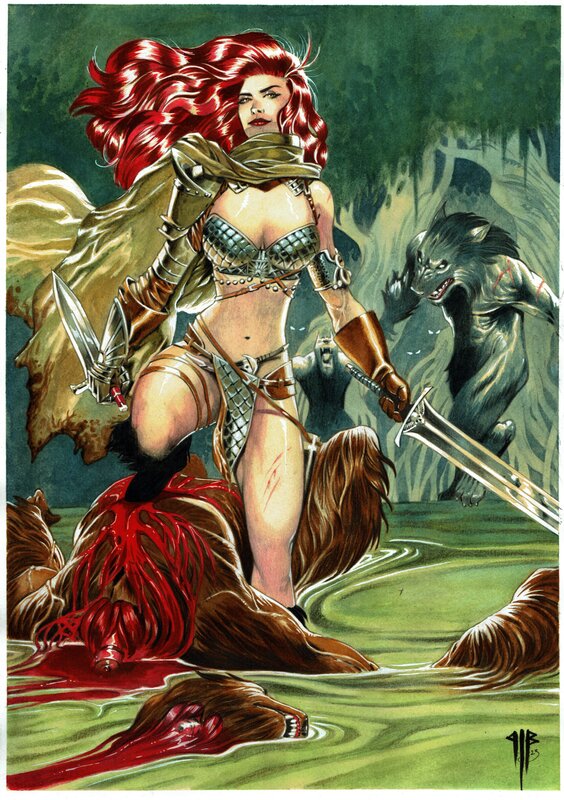 Philippe Bringel, Red sonja et la clan des loup-garou - Illustration originale