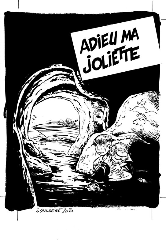 Serge Carrère, Scotch Arleston, LEO LODEN couverture album n°3 Adieu ma Joliette (re-édition de 1999) - Couverture originale