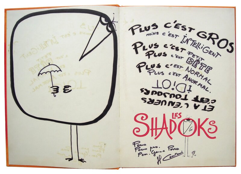 Jacques Rouxel, Dédicace Shadoks - 1975 - Sketch