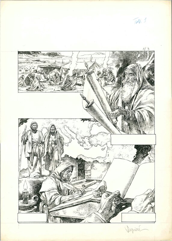 Bible first page par Paolo Eleuteri Serpieri - Planche originale