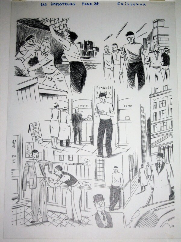 En vente - (2003) Cailleaux - Les Imposteurs - Planche originale 34 - Planche originale