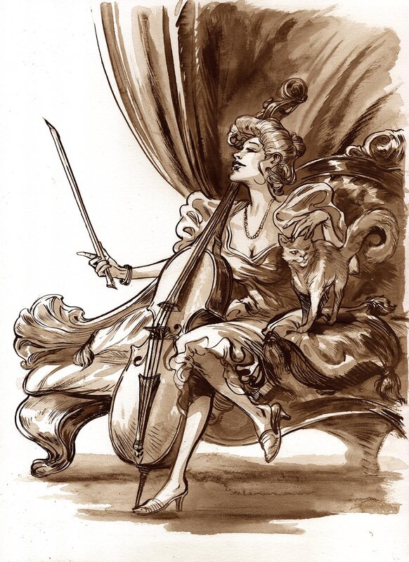 Violoncel n°2 by Gwendal Lemercier - Original Illustration