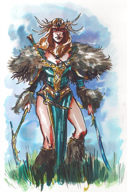 Gwendal Lemercier, guerrière d'avalon n°2 - Sketch