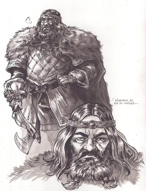 Gwendal Lemercier, Etude pour le roi des hommes du nord - Original Illustration