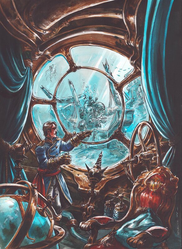 Gwendal Lemercier, Nemo dans le nautilus - Original Illustration