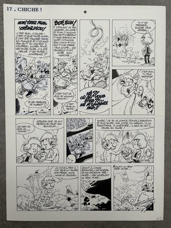 For sale - Seron - les Petits hommes - Planche originale 17 - Chiche - T. 40 - Comic Strip
