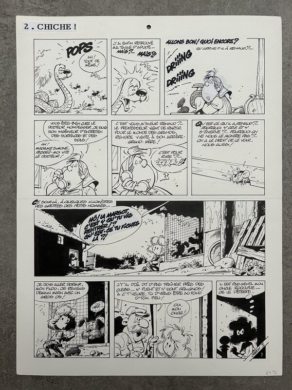 For sale - Seron - les Petits hommes - Planche originale 2 - Chiche - T. 40 - Comic Strip