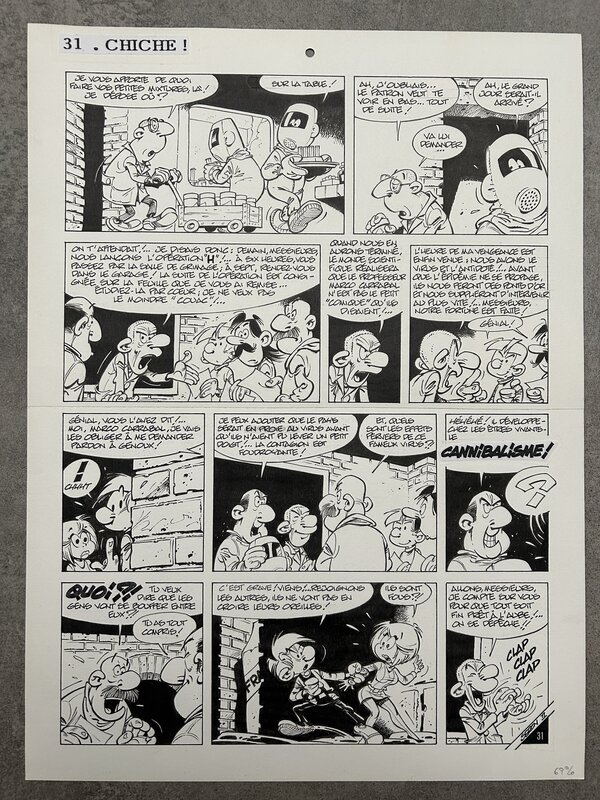 For sale - Seron - les Petits hommes - Planche originale 31 - Chiche - T. 40 - Comic Strip