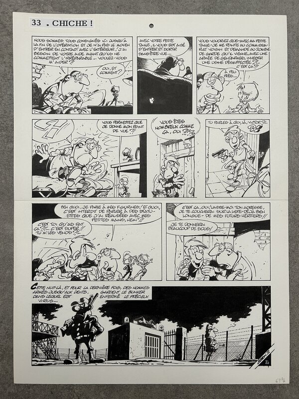 For sale - Seron - les Petits hommes - Planche originale 33 - Chiche - T. 40 - Comic Strip