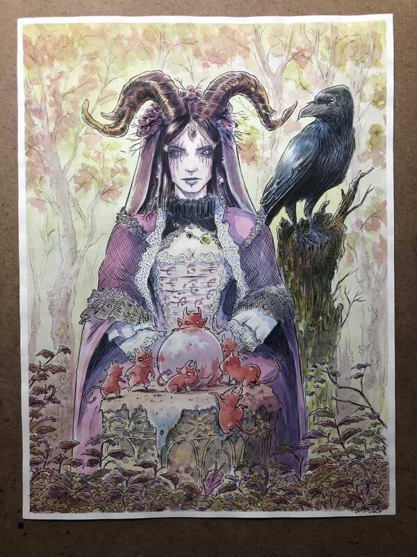 For sale - The witch by François Gomès - Original Illustration