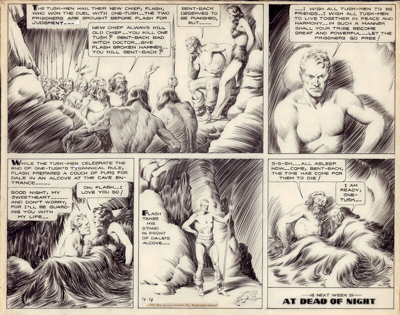 Alex Raymond, Flash Gordon sunday 4/4/1937 - Planche originale