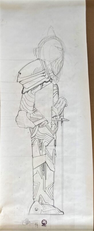 Druillet étude préparatoire pour GAËLRIC (coté) - Planche originale