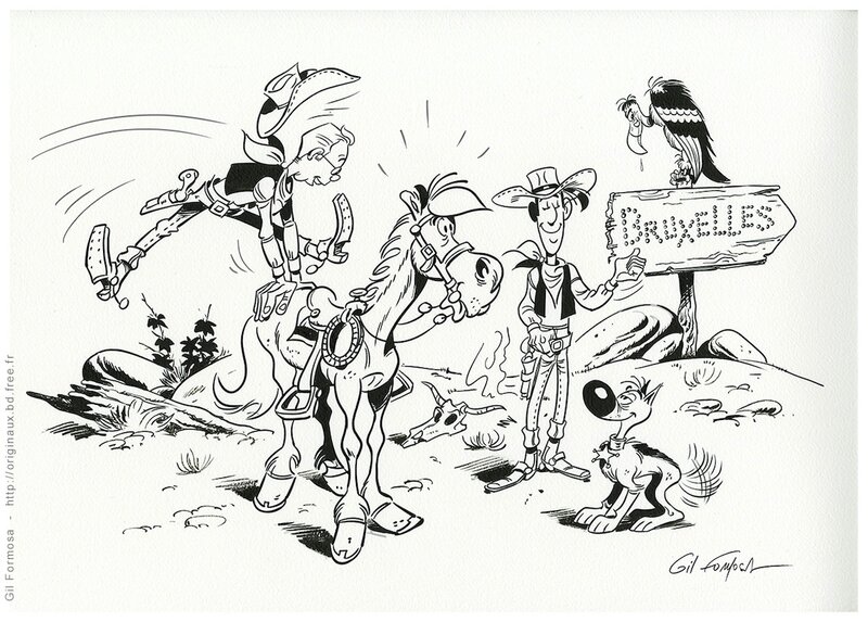 LUCKY LUKE PAPA by Gil Formosa - Original Illustration