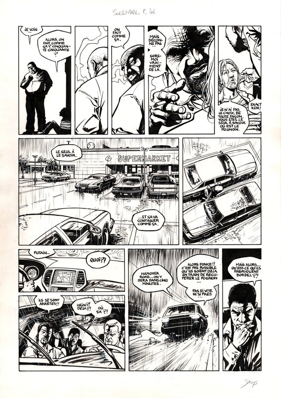 En vente - Denys - Soul Man p46 planche à l'encre + crayonné - Planche originale